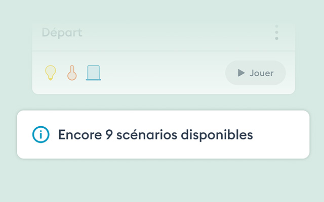 Scénarios disponibles dans les routines Tydom