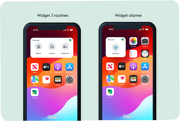 Widgets 3 routines et alarme