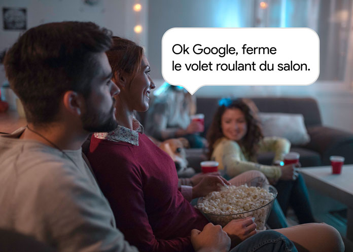Les volets roulants connectés Delta Dore sont pilotables avec Google Home.