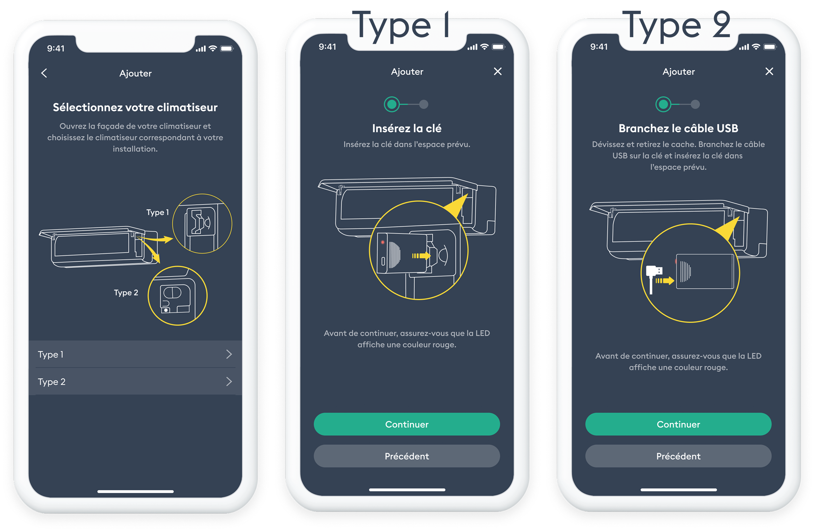 Ecran appli Tydom : insertion cassette naviclim