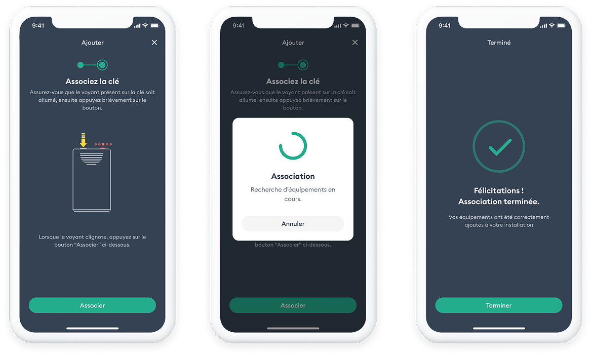 Ecran appli Tydom : association réussie