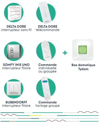 Commande radio pour volets roulant Bloc SWAO, compatible Tydom de Delta Dore